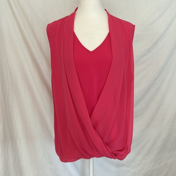 Alfani Pink SleevelessCriss Cross Blouse Sz L - Picture 1 of 11